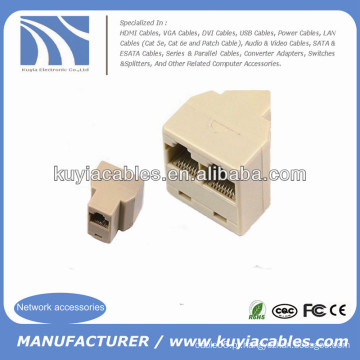 Splitter Splitter RJ45 de alta qualidade Ethernet conector 1 a 2